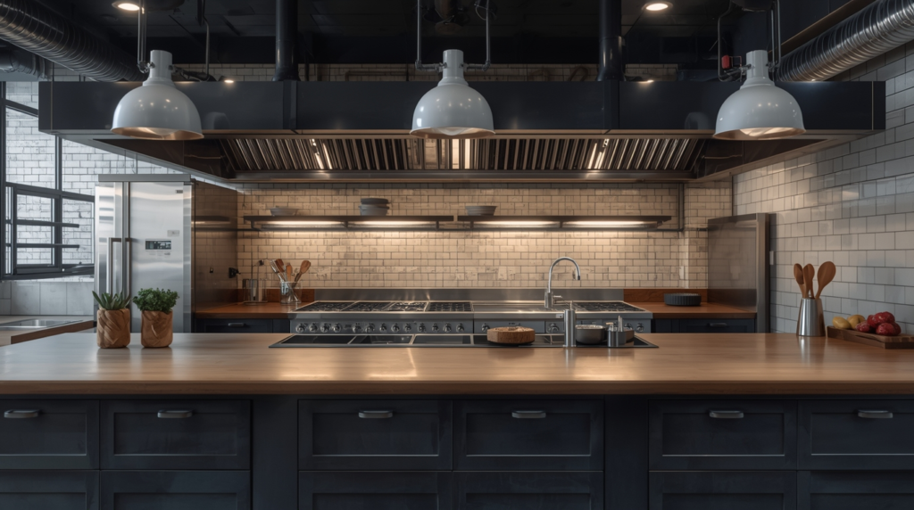 Vista de una cocina donde se establece un control a demanda en extracción en cocinas industriales