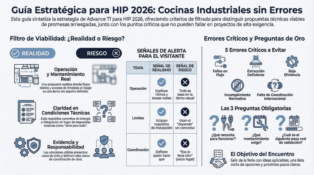 HIP 2026 Estrategia de Feria.pdf 2 1 | Advance | Equipamiento de Hostelería señales de propuesta realista vs señales de riesgo en hip2026